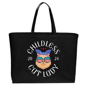 Childless Cat Lady Kamala Harris Classic Style Cotton Canvas Jumbo Tote