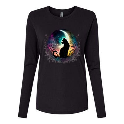 Cute Cat Motifs Cat Womens Cotton Relaxed Long Sleeve T-Shirt