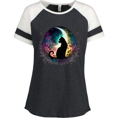 Cute Cat Motifs Cat Enza Ladies Jersey Colorblock Tee