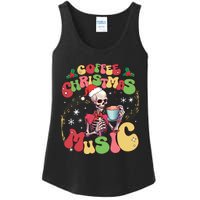 Coffee Christmas Music Skeleton Christmas Holiday Ladies Essential Tank