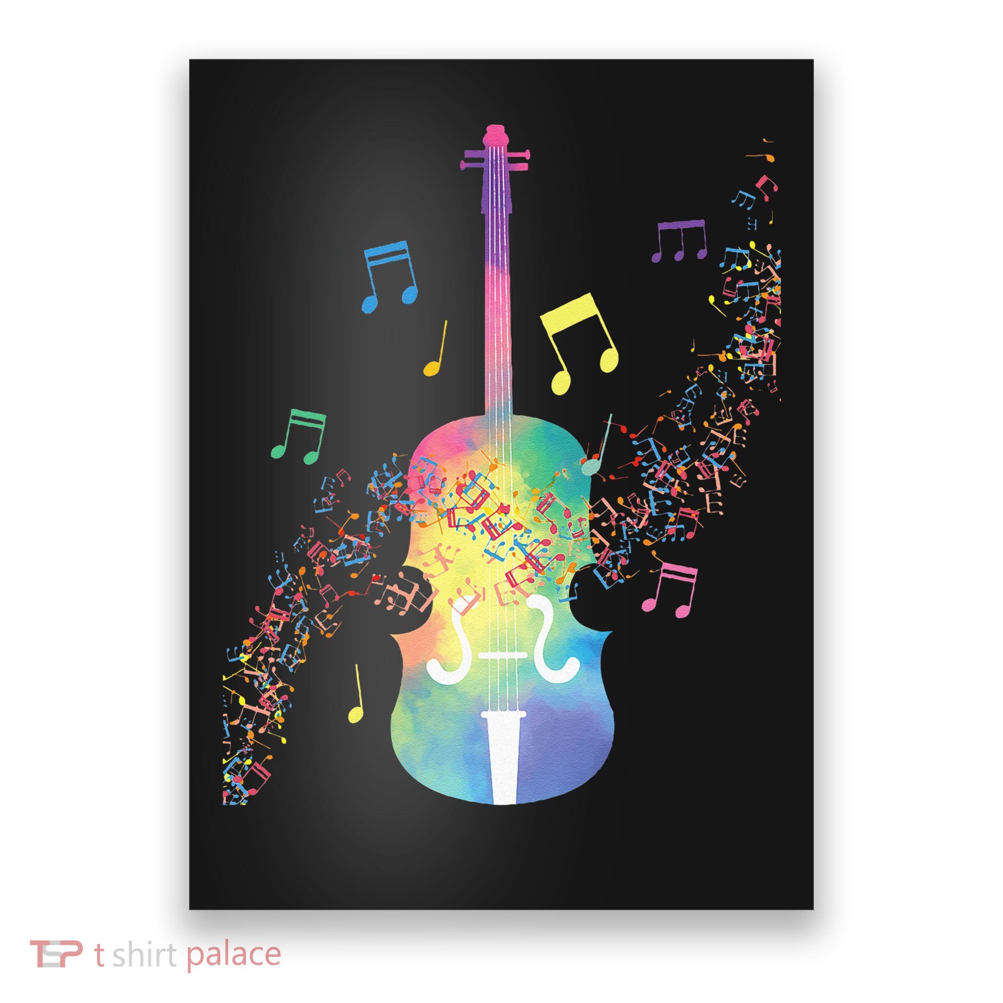 Colorful Cello Musician Classical Music Poster