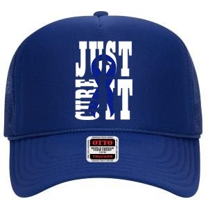 Colon Cancer Meaningful Gift Colorectal Bowel Cancer Awareness Month High Crown Mesh Back Trucker Hat