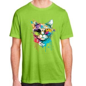 Cute Cat Motif Pop Art Cat Adult ChromaSoft Performance T-Shirt