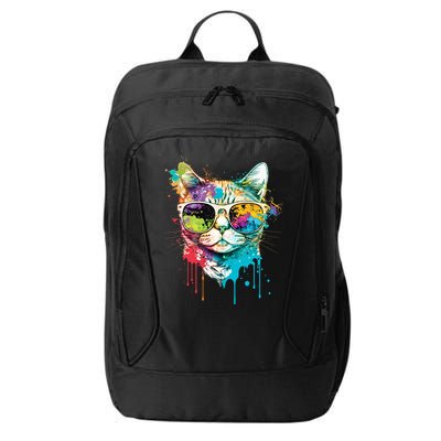 Cute Cat Motif Pop Art Cat City Backpack