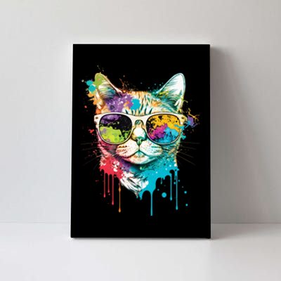 Cute Cat Motif Pop Art Cat Canvas