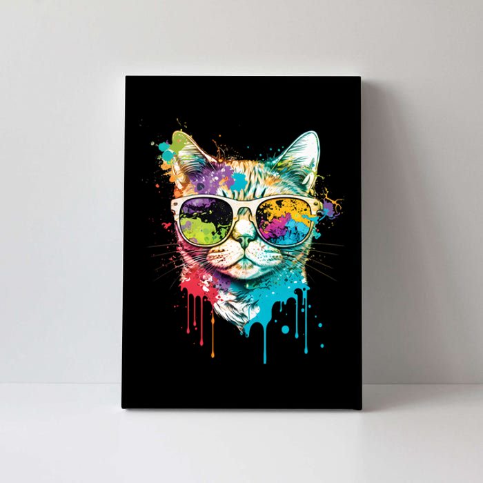 Cute Cat Motif Pop Art Cat Canvas