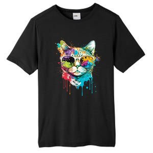 Cute Cat Motif Pop Art Cat Tall Fusion ChromaSoft Performance T-Shirt