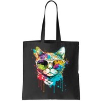 Cute Cat Motif Pop Art Cat Tote Bag