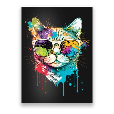 Cute Cat Motif Pop Art Cat Poster