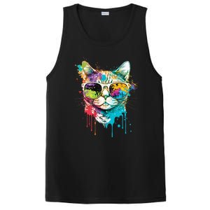 Cute Cat Motif Pop Art Cat PosiCharge Competitor Tank