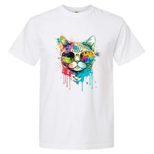 Cute Cat Motif Pop Art Cat Garment-Dyed Heavyweight T-Shirt