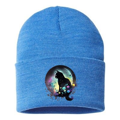 Cute Cat Motifs Cat Sustainable Knit Beanie