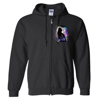 Cute Cat Motifs Cat Full Zip Hoodie