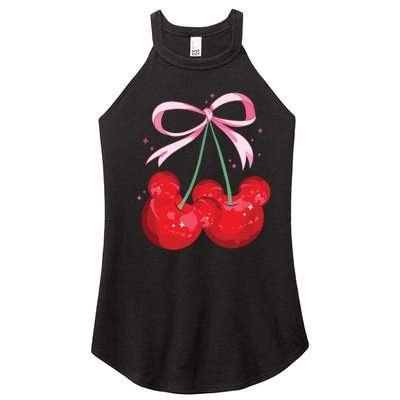 Coquette Cherry Mouse Ears Bow Princess Theme Park Women’s Perfect Tri Rocker Tank