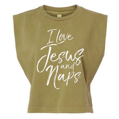 Cute Christian Mom Of Gift I Love Jesus And Naps Garment-Dyed Women's Muscle Tee