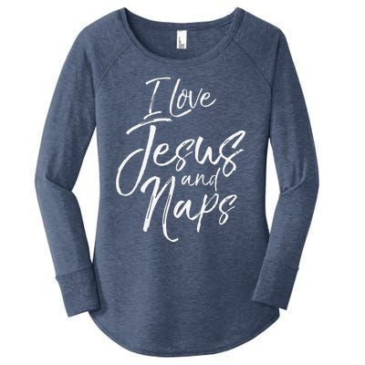 Cute Christian Mom Of Gift I Love Jesus And Naps Women's Perfect Tri Tunic Long Sleeve Shirt