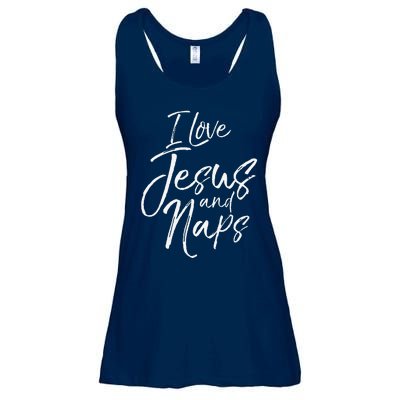 Cute Christian Mom Of Gift I Love Jesus And Naps Ladies Essential Flowy Tank