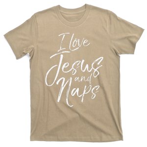 Cute Christian Mom Of Gift I Love Jesus And Naps T-Shirt