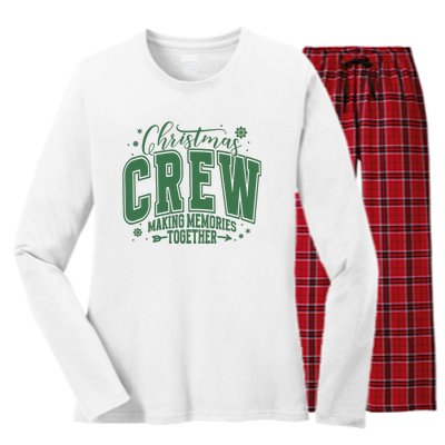 Christmas Crew Making Memories Together Women's Long Sleeve Flannel Pajama Set 