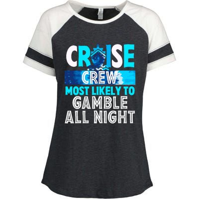 Cruise Crew Most Likely To Gamble All Night Enza Ladies Jersey Colorblock Tee