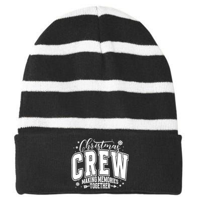 Christmas Crew Making Memories Together Striped Beanie with Solid Band