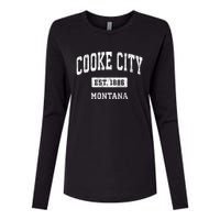 Cooke City Montana Mt Vintage Sports Established Womens Cotton Relaxed Long Sleeve T-Shirt