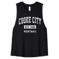 Cooke City Montana Mt Vintage Sports Established Women's Racerback Cropped Tank