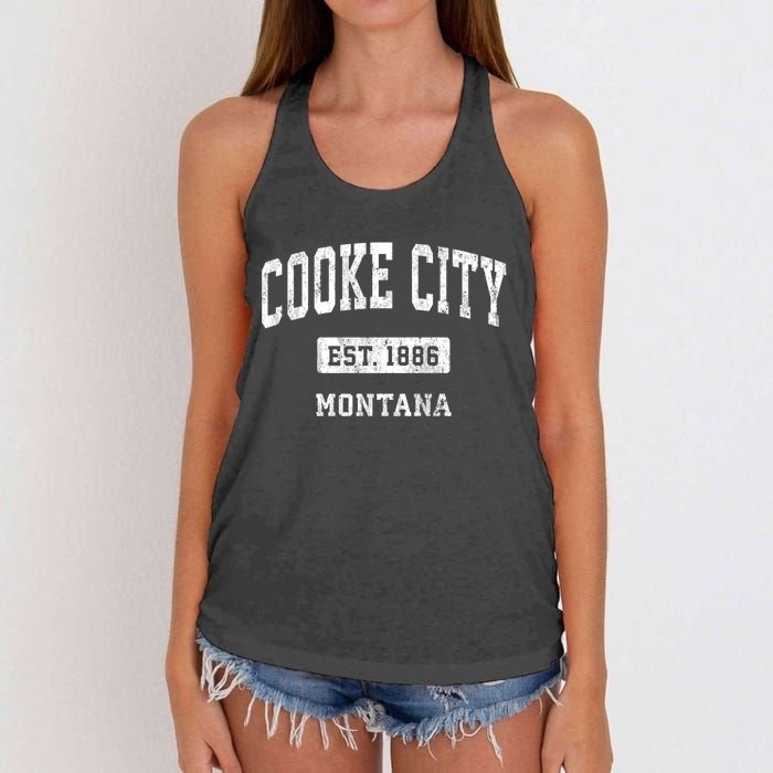 Cooke City Montana Mt Vintage Sports Established Women's Knotted Racerback Tank