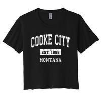 Cooke City Montana Mt Vintage Sports Established Women's Crop Top Tee