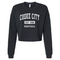 Cooke City Montana Mt Vintage Sports Established Cropped Pullover Crew