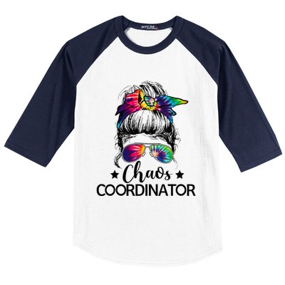 Chaos Coordinator Messy Bun Teachers Baseball Sleeve Shirt