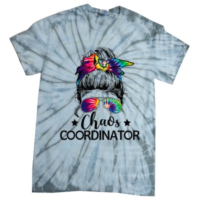 Chaos Coordinator Messy Bun Teachers Tie-Dye T-Shirt