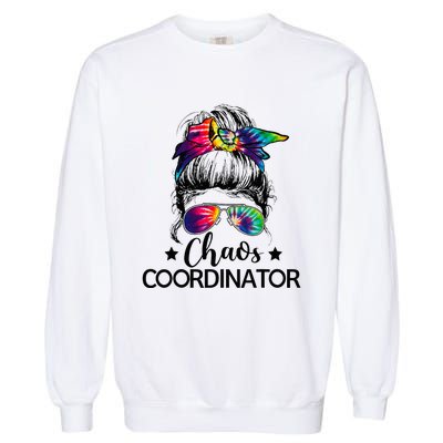 Chaos Coordinator Messy Bun Teachers Garment-Dyed Sweatshirt