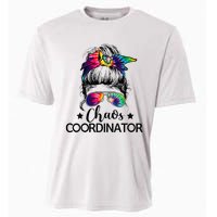 Chaos Coordinator Messy Bun Teachers Cooling Performance Crew T-Shirt