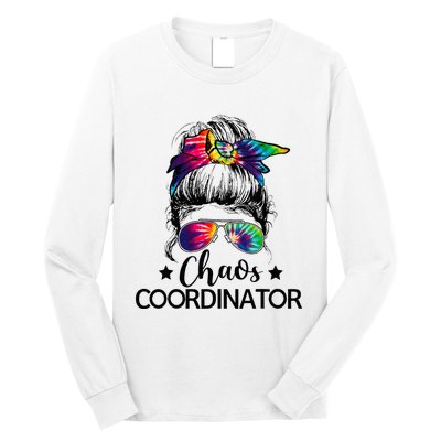 Chaos Coordinator Messy Bun Teachers Long Sleeve Shirt