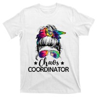 Chaos Coordinator Messy Bun Teachers T-Shirt