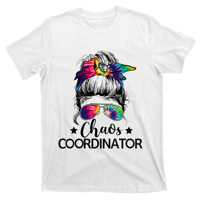 Chaos Coordinator Messy Bun Teachers T-Shirt