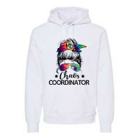 Chaos Coordinator Messy Bun Teachers Premium Hoodie