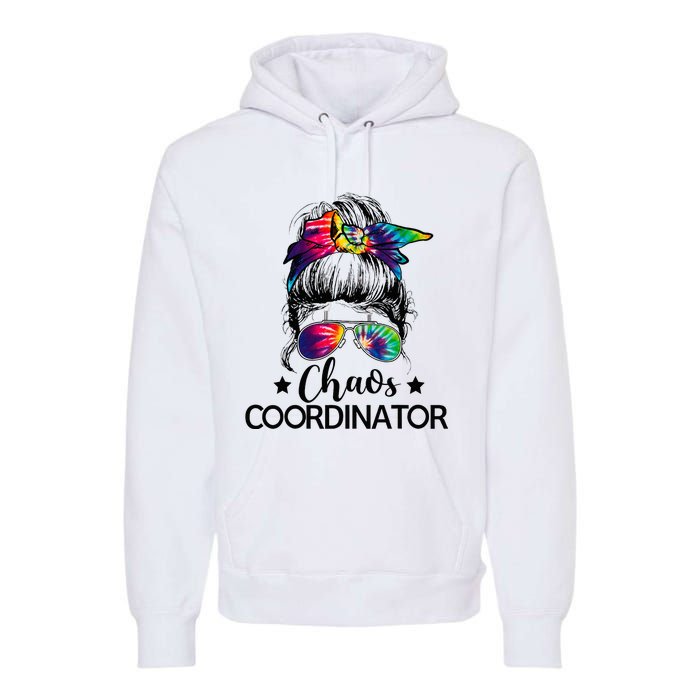 Chaos Coordinator Messy Bun Teachers Premium Hoodie