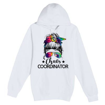 Chaos Coordinator Messy Bun Teachers Premium Pullover Hoodie