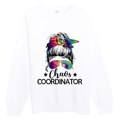 Chaos Coordinator Messy Bun Teachers Premium Crewneck Sweatshirt