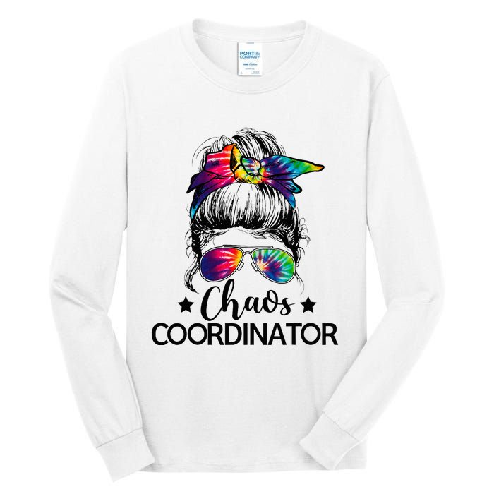 Chaos Coordinator Messy Bun Teachers Tall Long Sleeve T-Shirt