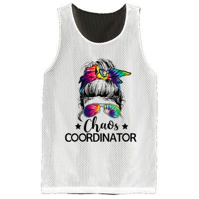 Chaos Coordinator Messy Bun Teachers Mesh Reversible Basketball Jersey Tank