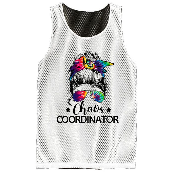 Chaos Coordinator Messy Bun Teachers Mesh Reversible Basketball Jersey Tank