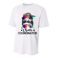 Chaos Coordinator Messy Bun Teachers Performance Sprint T-Shirt