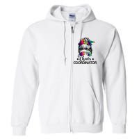 Chaos Coordinator Messy Bun Teachers Full Zip Hoodie