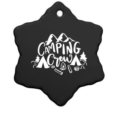 Camping Crew Mountain Ceramic Star Ornament