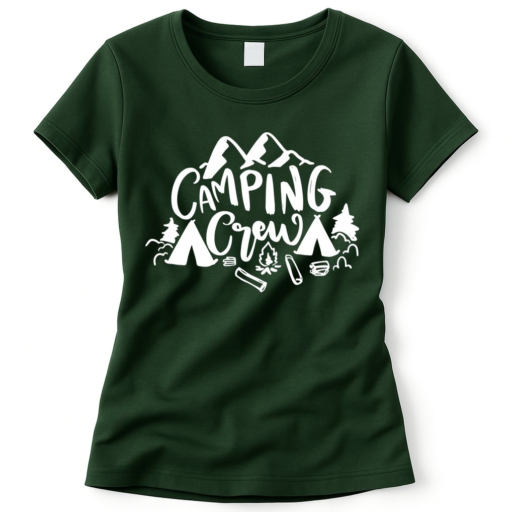 Camping Crew Mountain Womens T-Shirt