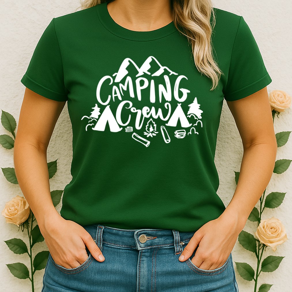 Camping Crew Mountain Womens T-Shirt