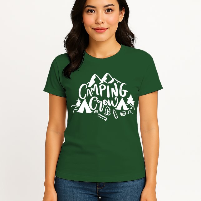 Camping Crew Mountain Womens T-Shirt